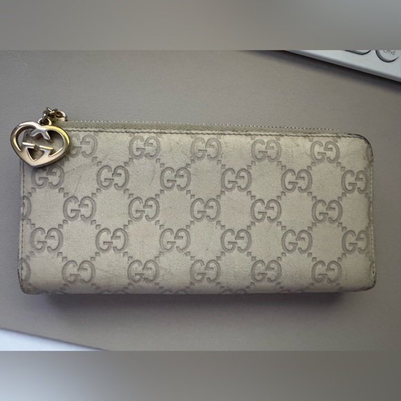 Gucci Guccissima taupe Leather Long Zip Wallet w/interlocking G Zip - Picture 1 of 7